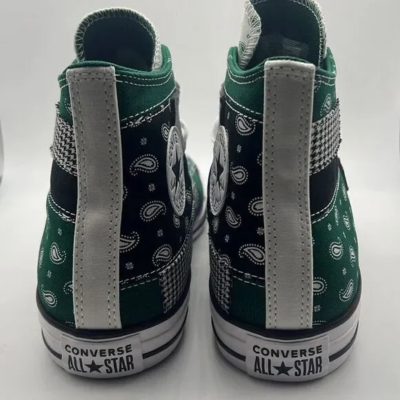 Converse Chuck Taylor All Star Hi Men’s Sz 10.5 Hacked Paisley Patterns Sneakers - Picture 6 of 10